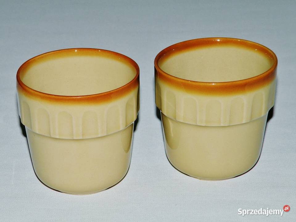 Dwa kubki ceramiczne Łowicz z lat 80ch PRLu Bydgoszcz