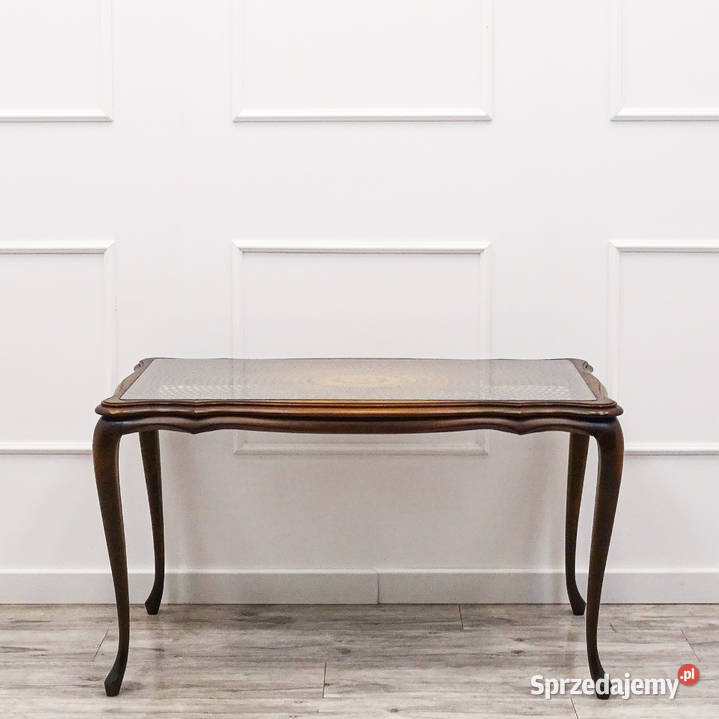 Stolik drewniany BUK ŁAWA styl Chippendale 106cm Kalisz