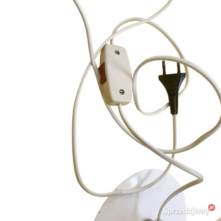 Biała kulista lampa stołowa space age Polska Warszawa