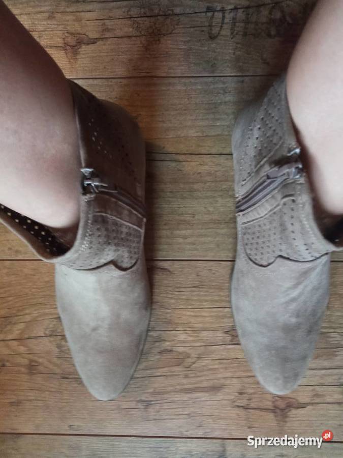 Beżowe botki rozmiar 41 Warszawa sprzedam