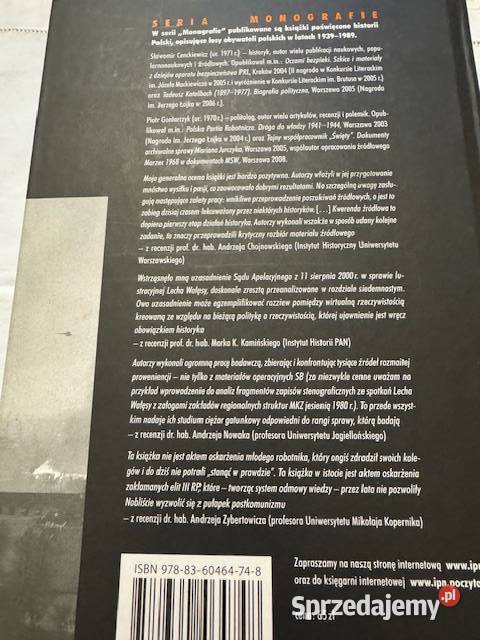 Książka SB Lech Wałęsa Przyczynek do biografii śląskie Częstochowa