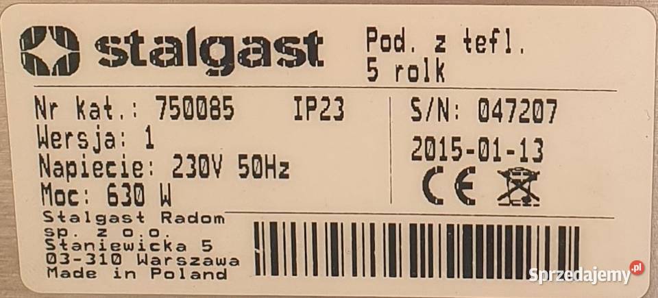 Podgrzewacz rolkowy 52213 Warszawa