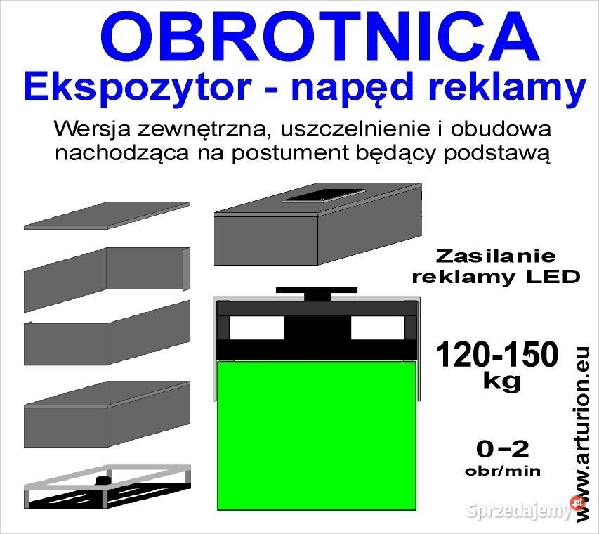 Ekspozytor Obrotnica Napęd Reklamy do 120 w Warszawa