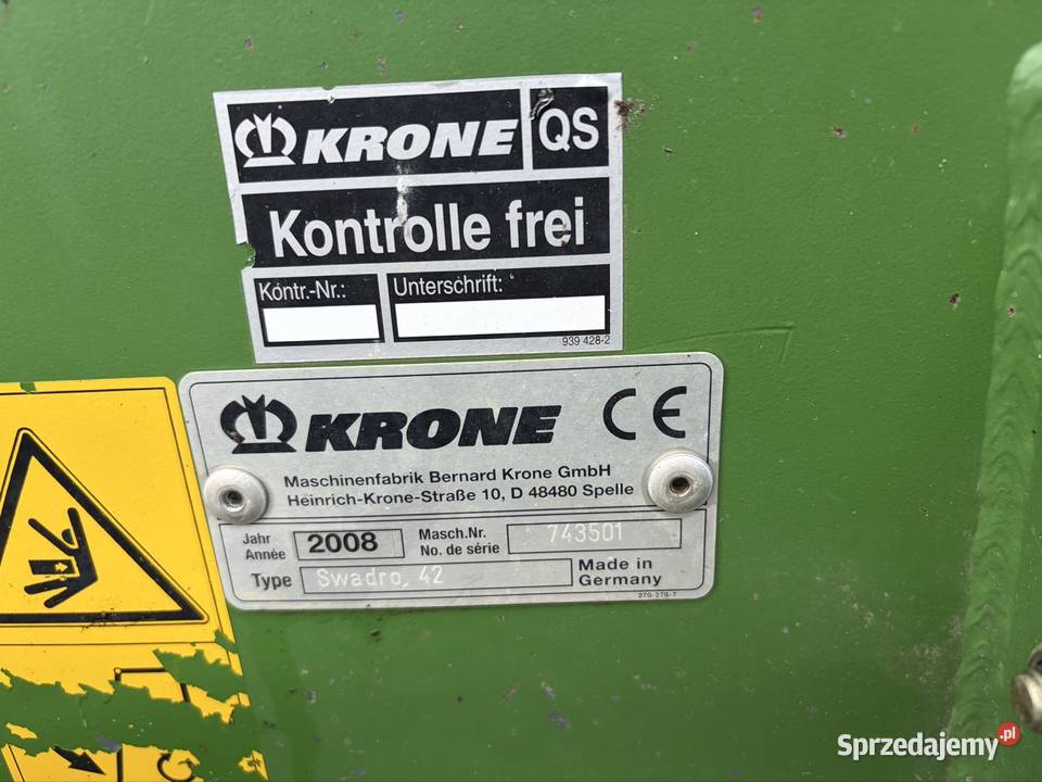 Zgrabiarka karuzelowa Krone Swadro 4213 mazowieckie Myszyniec