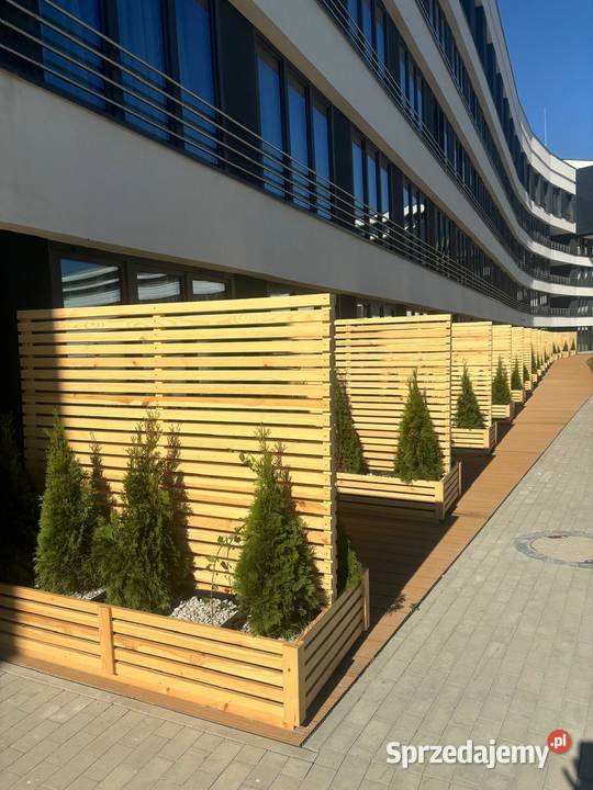 Donica Drewniana Lam 3 z Kratką Surowa Donice Warszawa
