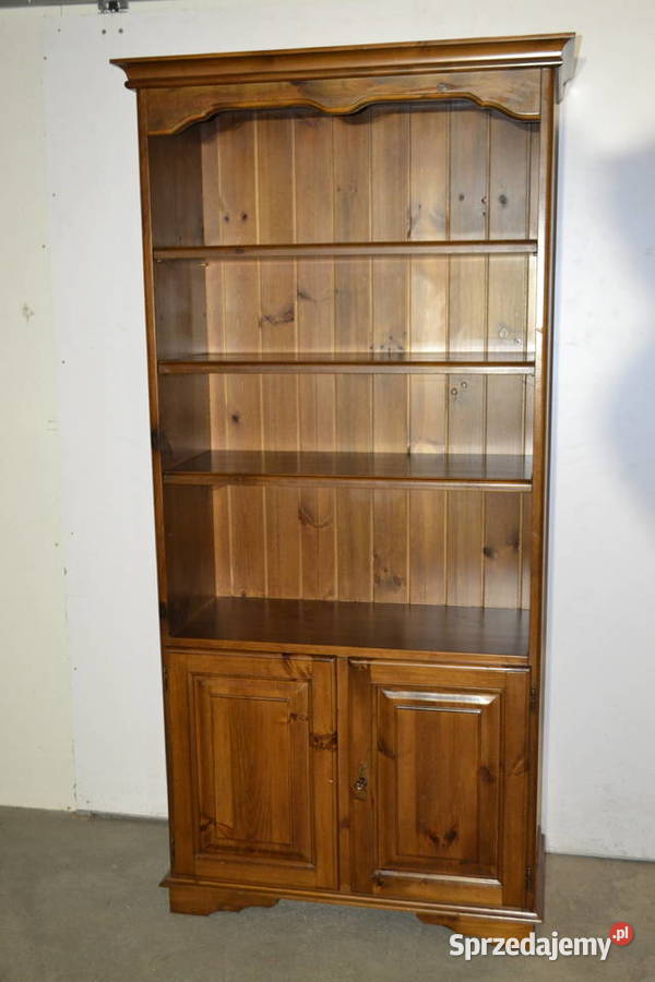 regał biblioteka sosnowa rustykalna Antyki, Sztuka, Kolekcje śląskie Będzin
