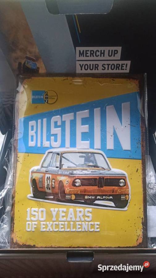 Zestaw gadżetów BILSTEIN vintage tablica flaga Rogów