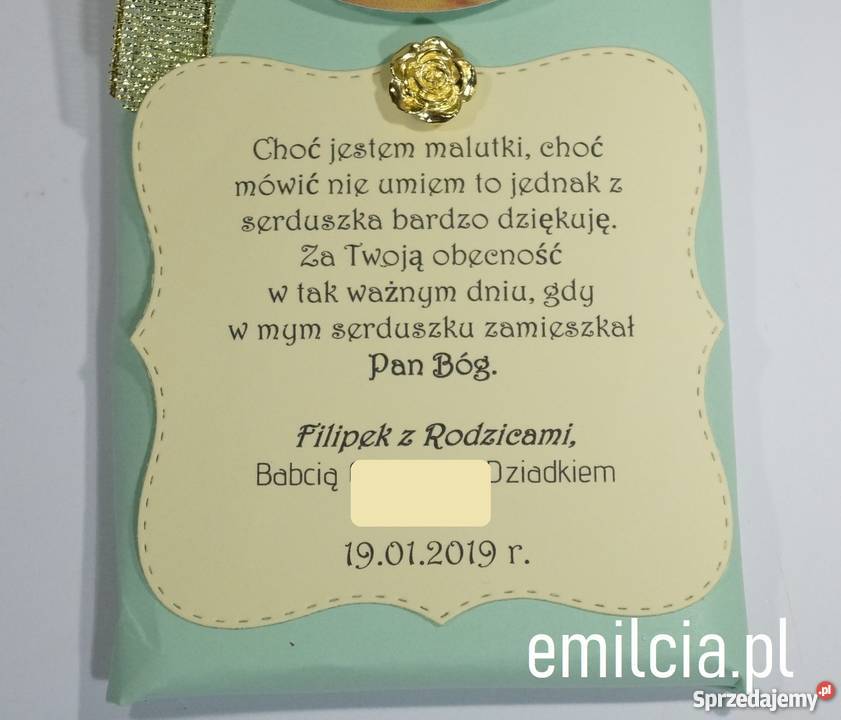 Podziękowania Gości ze zdjęciem Komunia Chrzest