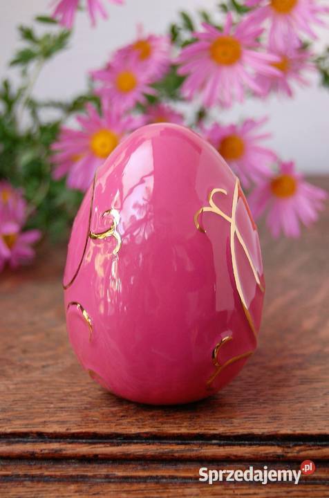 Jajo złocone ceramika Emaux de Longwy Francja Rękodzieło lubelskie Lublin sprzedam