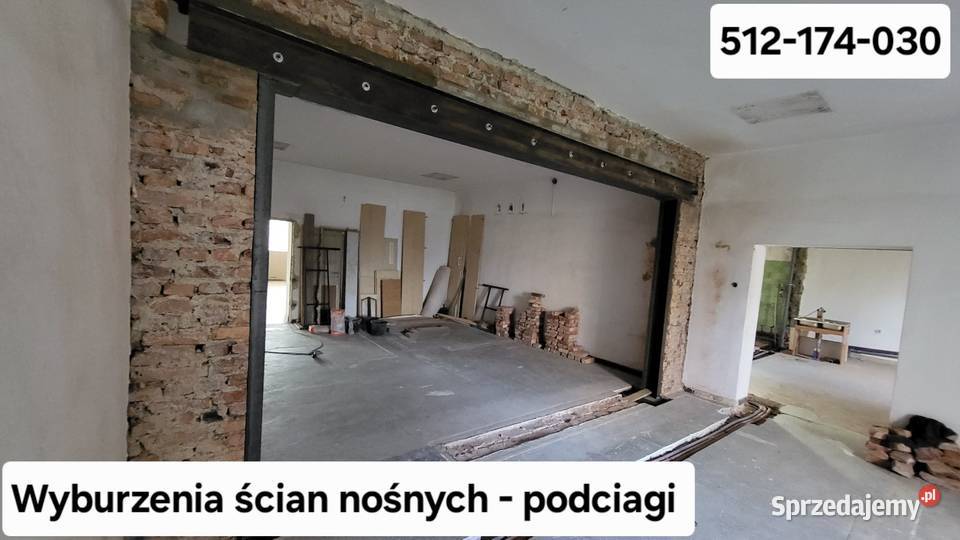 Wyburzenia Ślask scian nośnych podciag nadproże podkarpackie Dębica usługi budowlane