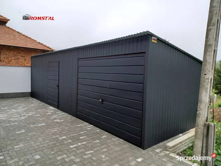 Wąski Garaż Blaszany GRAFITOWY Wiata Magazynowa Kraków