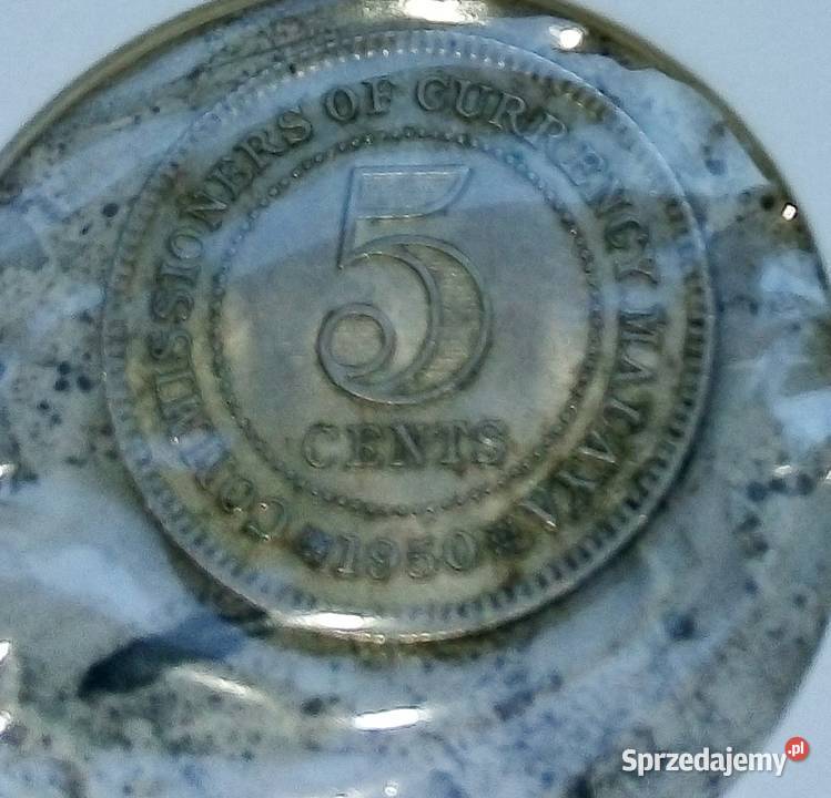 MALAYE BRYTYJSKIE 5 CENTS 1950 rCUNI Legionowo sprzedam