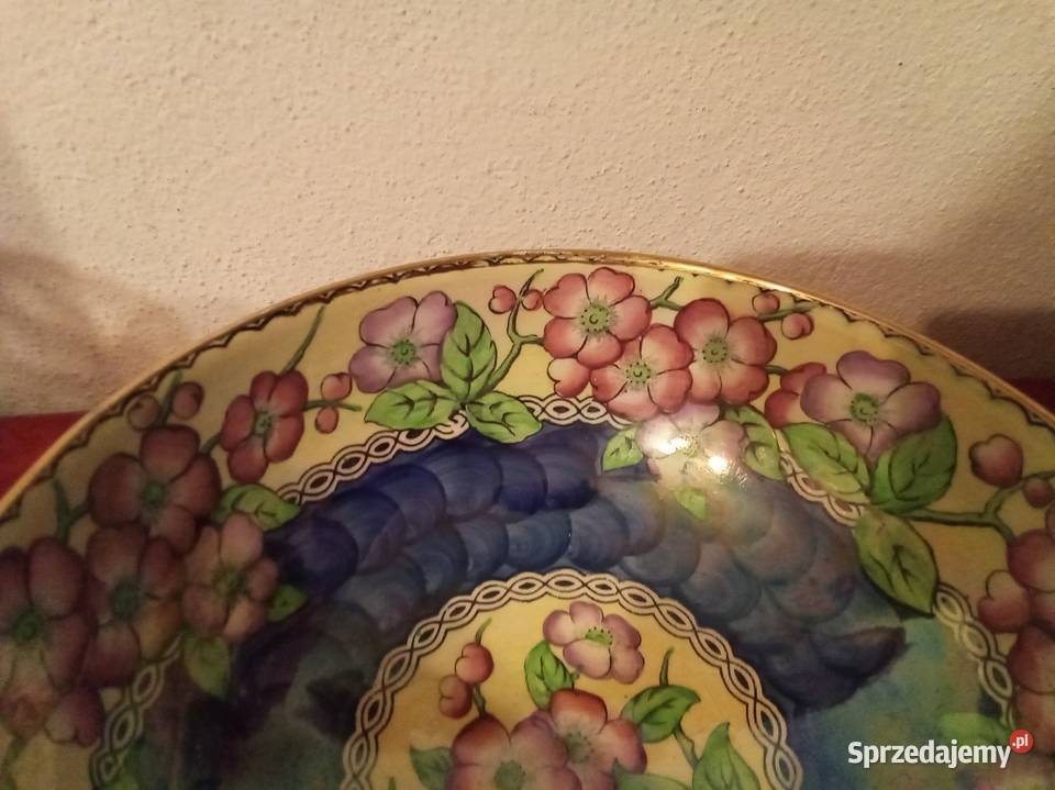 Misa z motywem kwiatowym bogato zdobiona Maling Porcelana i szkło Warszawa