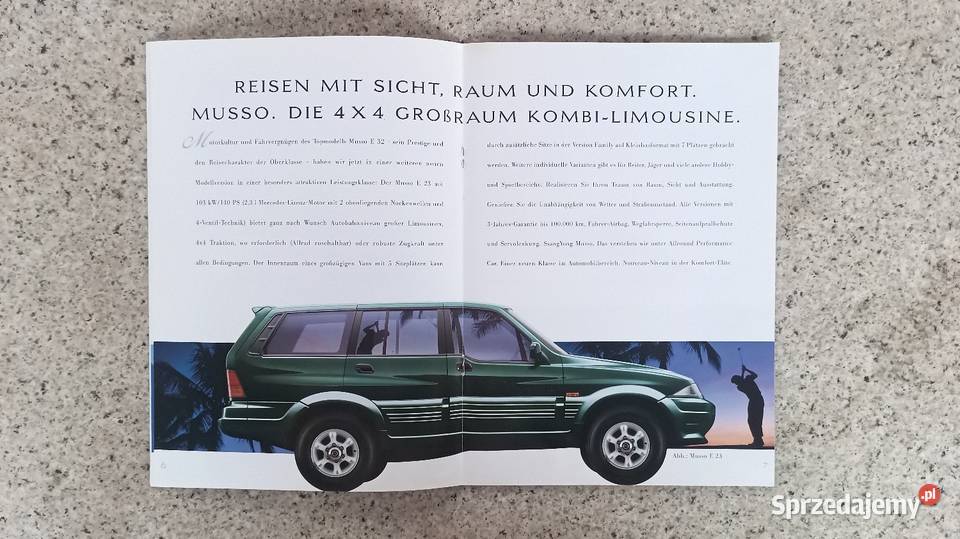 SSANG YONG Korando Musso Prospekty