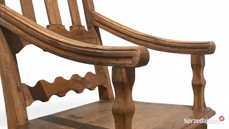 Oryginalny stary drewniany fotel tron w Meble zachodniopomorskie Gryfice sprzedam