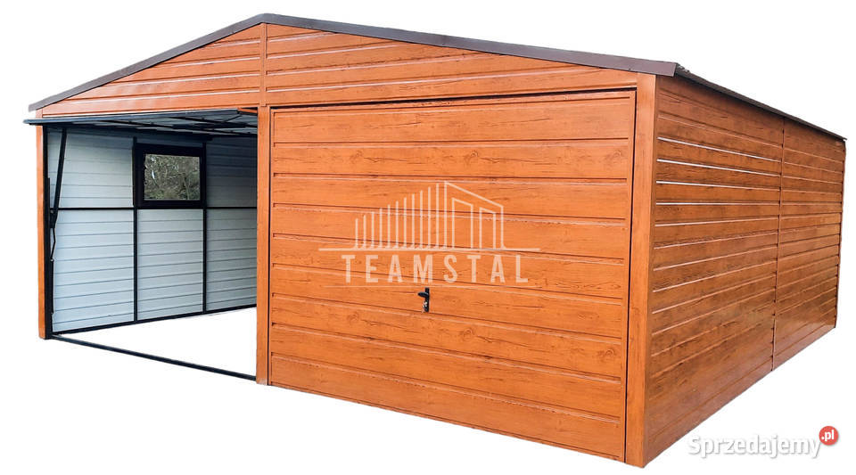 GARAŻ BLASZANY 6m x 55m poziom dwuspad 2x Brama 36m2 Września