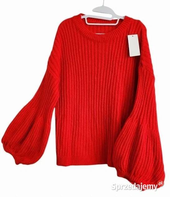 Wiralowy sweter w kolorze czewieni rękawy Wejherowo