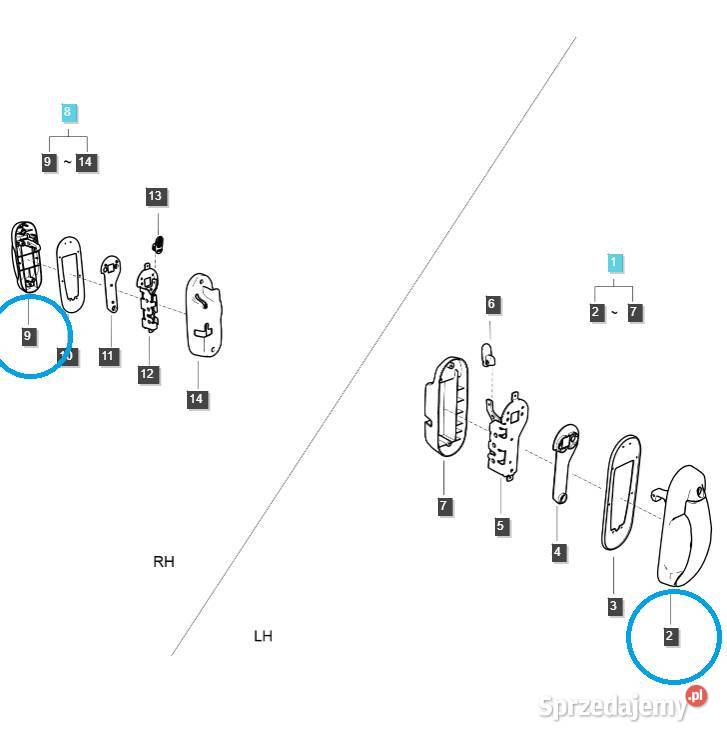 Obudowa klamki drzwi kabiny TRG862 LS Tractor