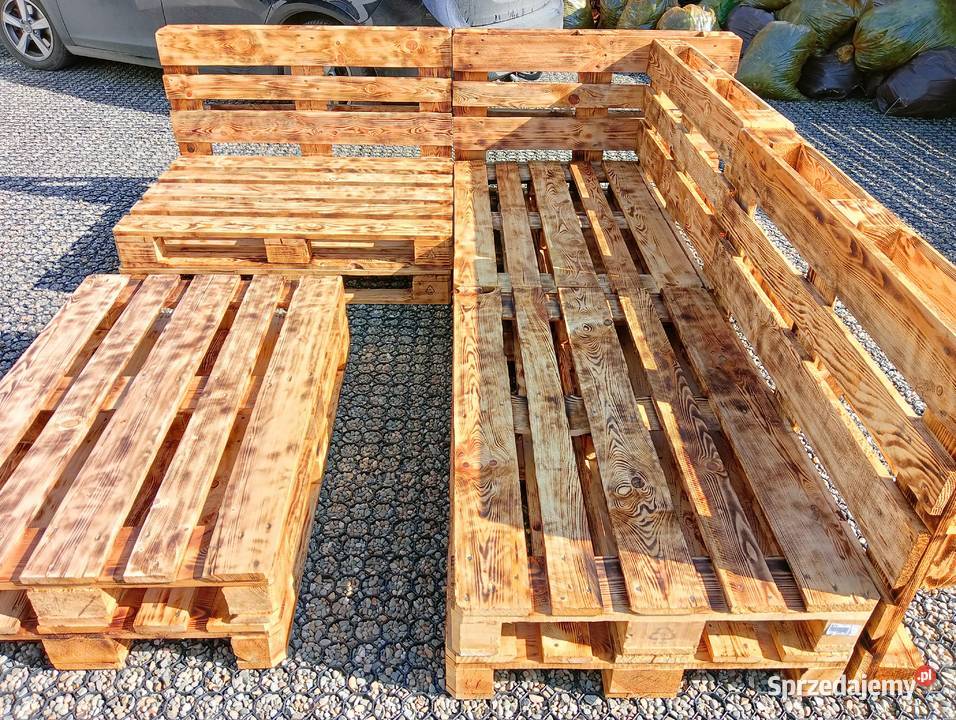 Meble paletowe ogrodowe z palet Narożnik stolik Niepołomice