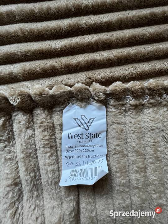 Pled Narzuta w paski beżowy 160x200 Warszawa sprzedam