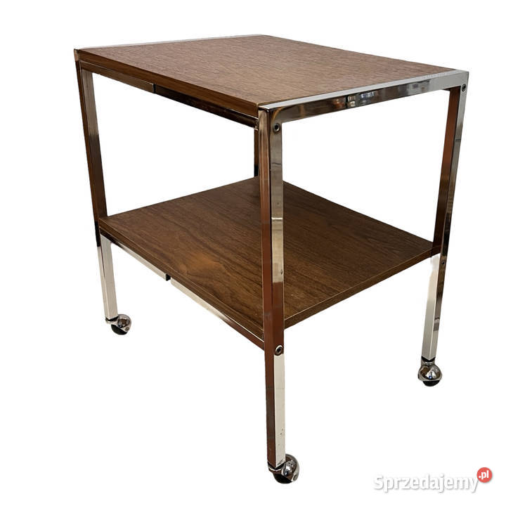 Modernistyczny stolik mobilny barek Dania lata Warszawa