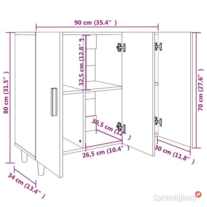 Szafka dąb sonoma 90x34x80 materiał Pozostałe Warszawa