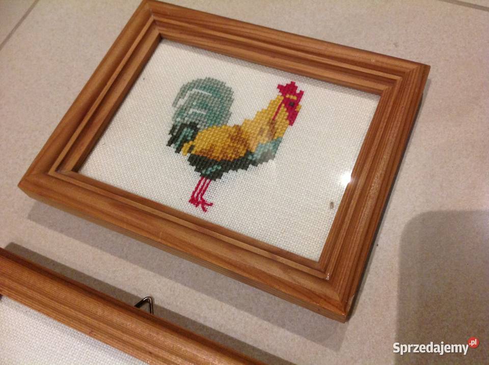 Obrazki w Ramce Haft Krzyżykowy Vintage 3 Nowa Sól