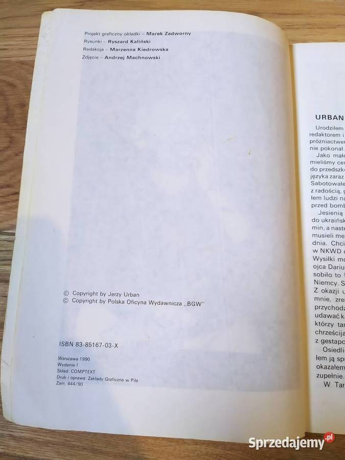 Alfabet Urbana UA do Z Jerzy Urban 1990 Rok wydania 1990 Stalowa Wola sprzedam