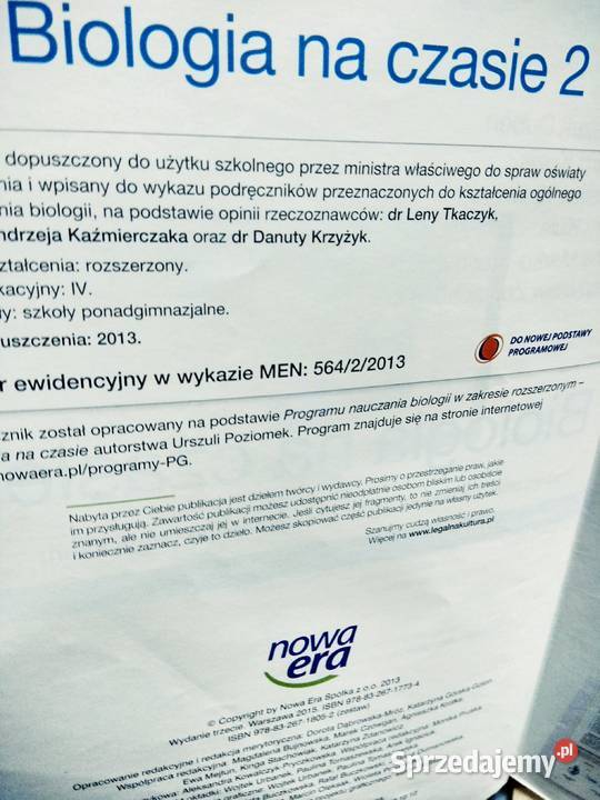 Biologia na czasie 2 podręcznik Warszawa