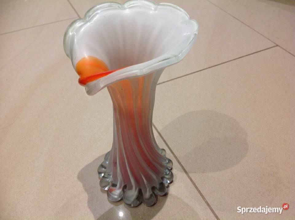 Wazon Szklany Kalia MURANO Rwaniec STARY Nowa Sól