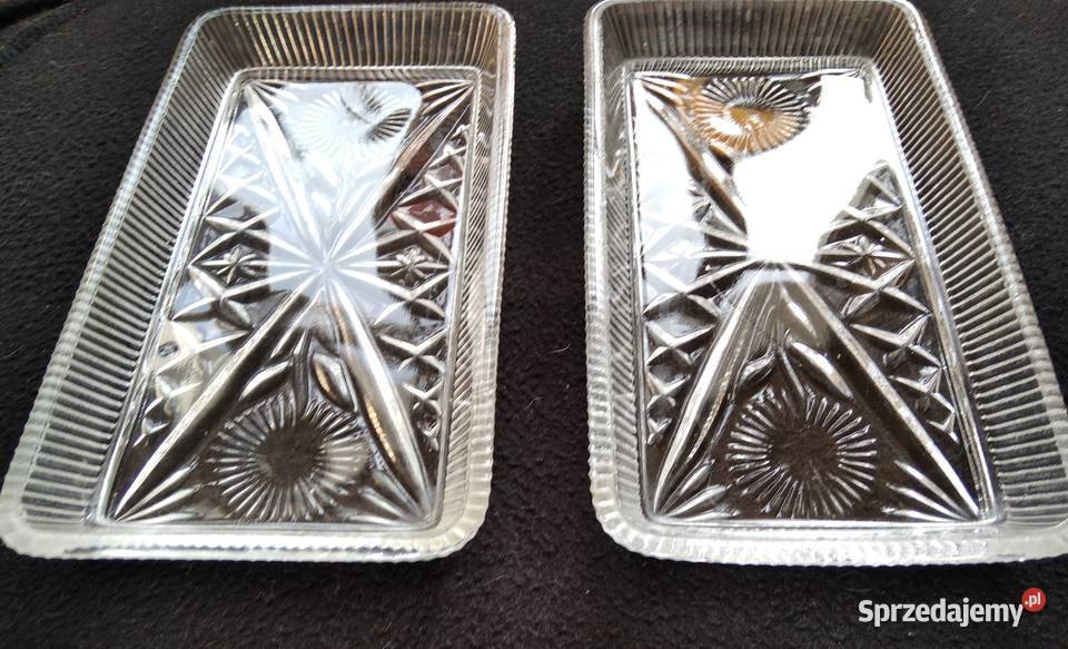 Stare salaterki półmiski rżnięte Ząbkowice PRL Gdańsk