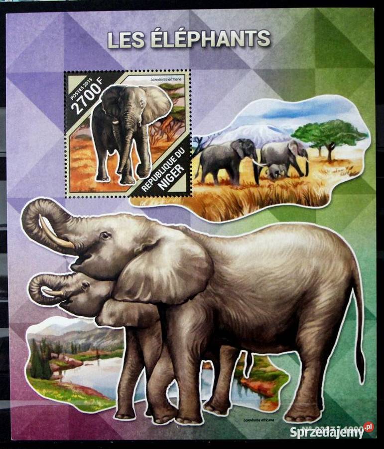 Niger słonie 1 Filatelistyka Oborniki