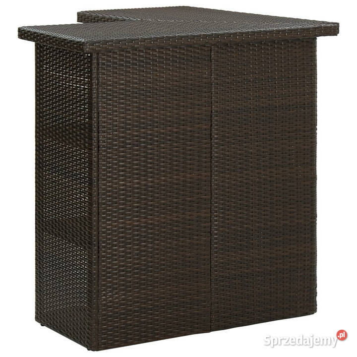 Narożny stolik barowy brązowy 100x50x105 rattan Warszawa