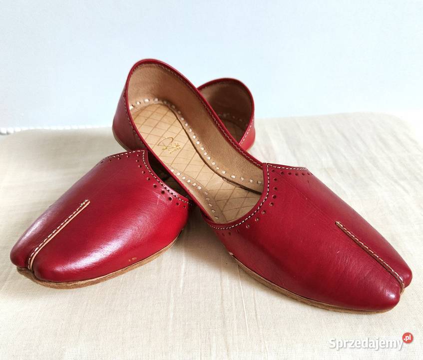 Czerwone skórzane buty balerinki 39 skóra orient Szczecin