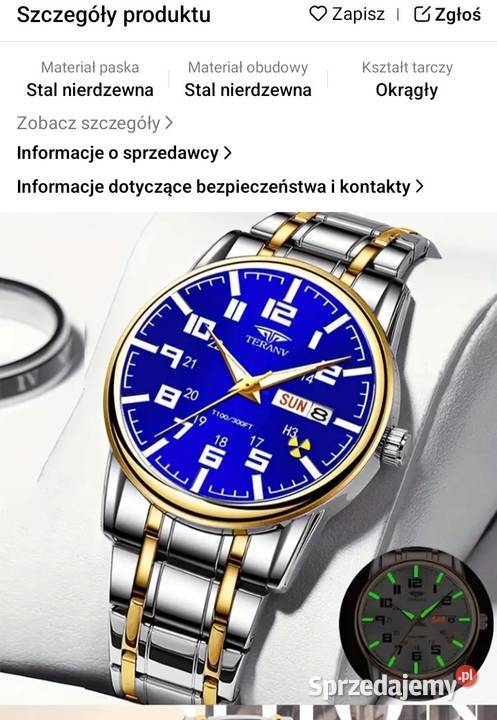 Męski zegarek z cyfrowym kalendarzem