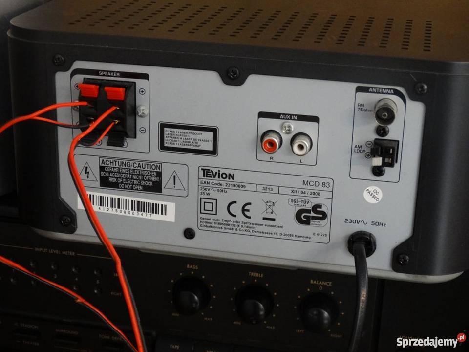 Wieża audio Tevion z kolumnami USB SD mp3 Jasło