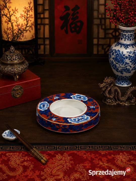Zabytkowa Porcelanowa Japońska Popielnica Poddębice