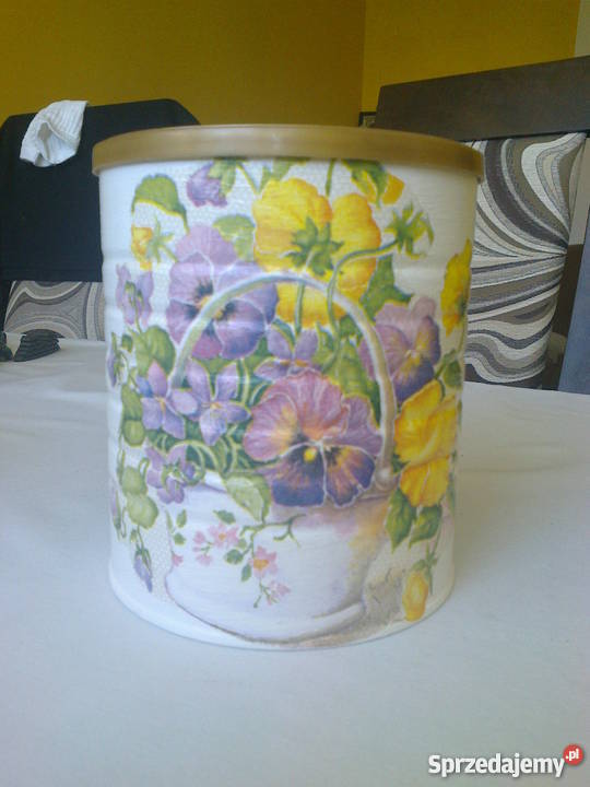 Puszka decoupage wielokolorowy