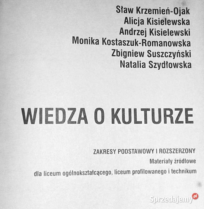 Wiedza o kulturze Liceum i technikum Materiały Rok wydania 2004 lubelskie Chełm