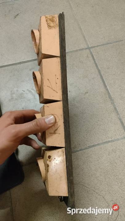 Gniazdko elektryczne bakelit loft czarne PRL Szczecin