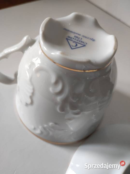 porcelanowa filiżanka z talerzykiem Ćmielów świętokrzyskie
