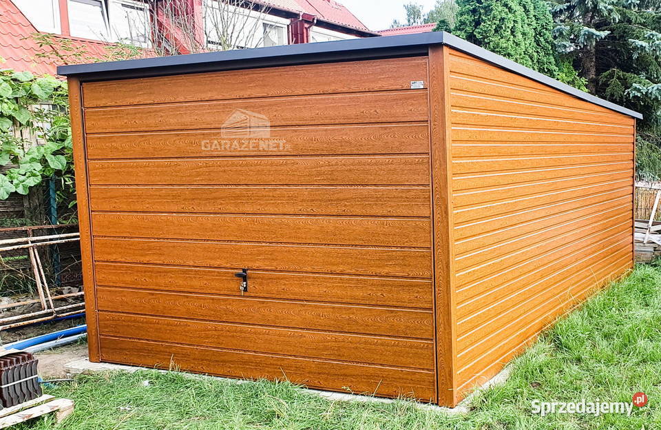 GARAŻ BLASZANY 3M X 5M SPAD TYŁ BRAMA UCHYLNA Garaże i miejsca postojowe Gdynia