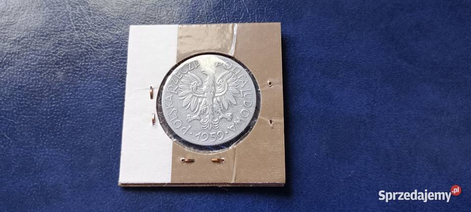 Stare monety 5 złotych 1959 Rybak PRL Polska Lesko