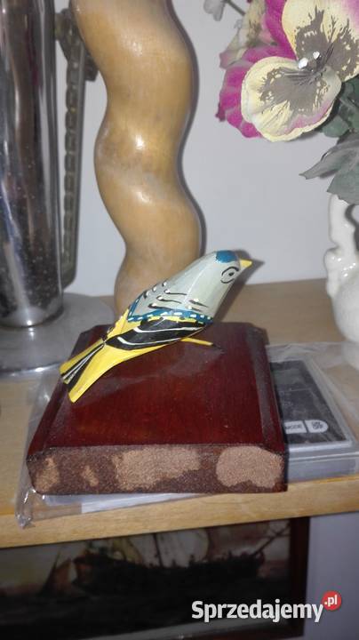 Mały ptaszek na podstawie drewna Warszawa