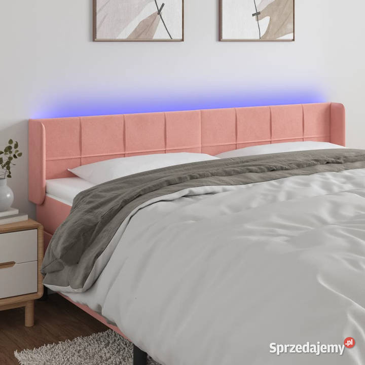 Zagłówek do łóżka z LED różowy 183x16x7888 Dom i Ogród Warszawa