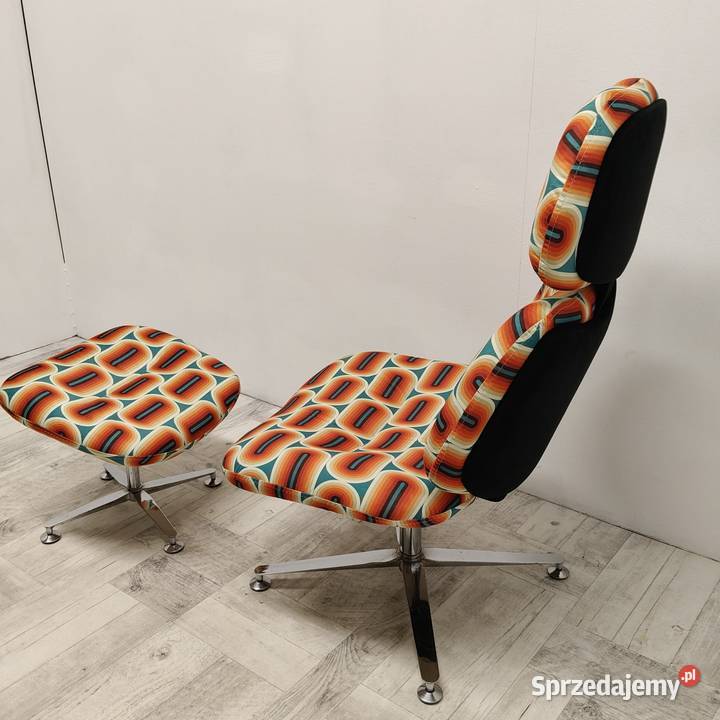 fotel z podnóżkiem w stylu duńskiego modernizmu Radomsko
