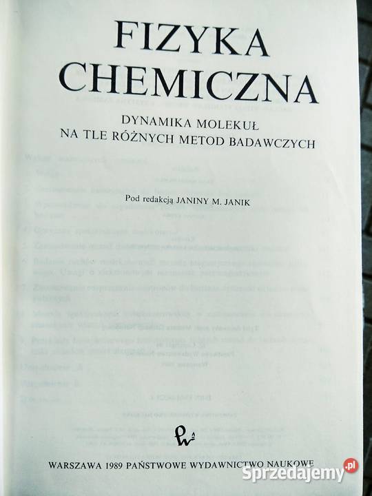 Fizyka chemiczna książki antykwariaty uczelnie Warszawa