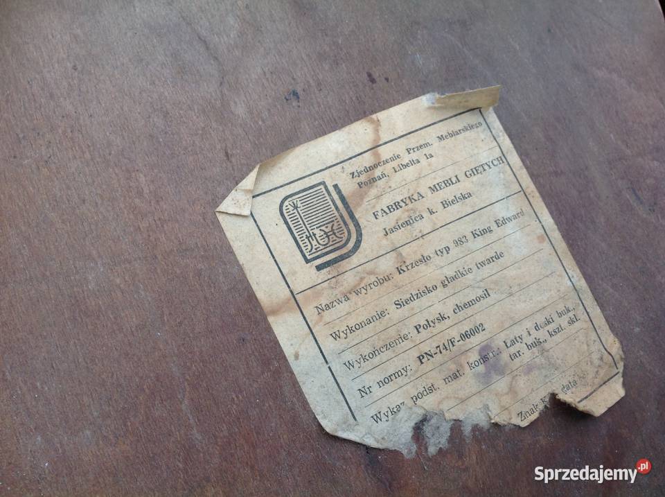 Krzesła Gięte KING EDWARD typ 983 Vintage 6 lata Nowa Sól sprzedam