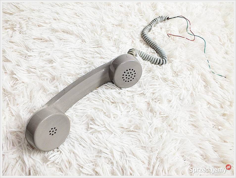 Słuchawka telefoniczna z czasów PRLu kolor szary Żary