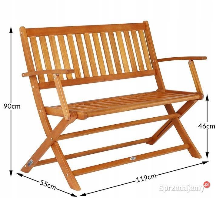 Ławka ogrodowa drewno eukaliptusowe 120